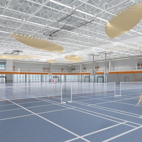 现代羽毛球馆3D模型下载